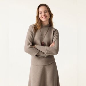 NWT OGL FuzzLuxe Mockneck Sleeve-Warmer Top - Heather Tapestry Size 2XL